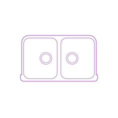 Fixtures Kitchen Sinks Ikea Bredsjon Front Apron Double Bowl Kitchen Sink Line Art Svg Vector, Free Vectors File